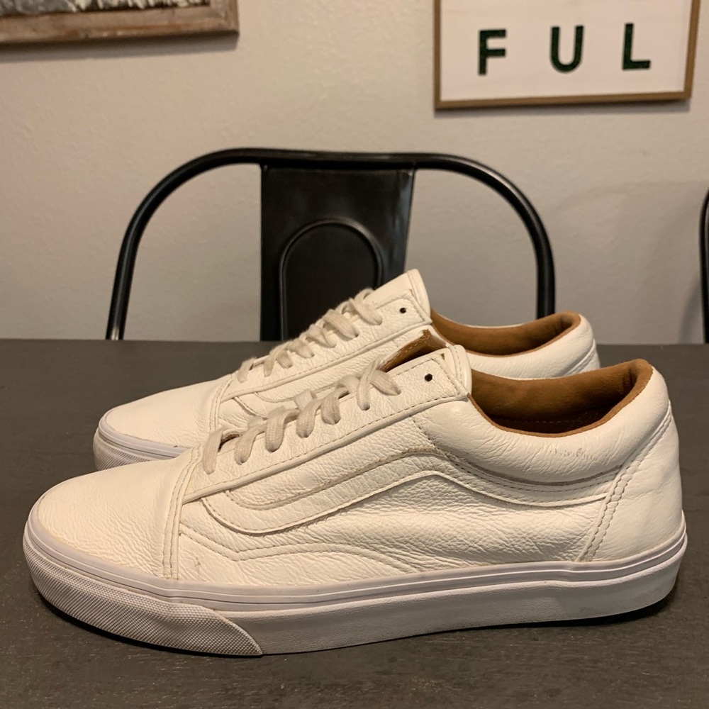 Men’s leather vans classic tumble old skool